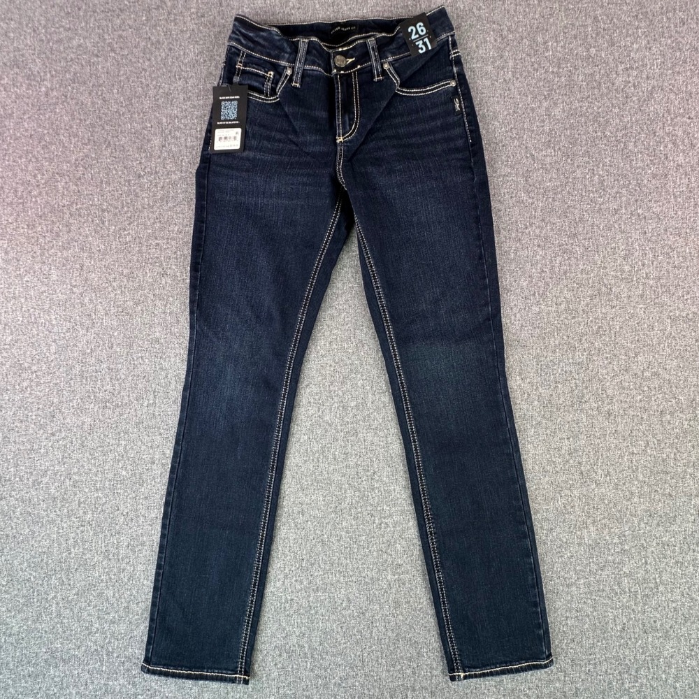 Silver Jeans Co. Jeans Womens 26 Elyse Straight Indigo Dark L03403EDB469 NEW
